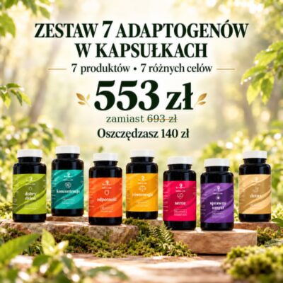Adaptogeny grzyby w kapsułkach Sativa Life – kompletny zestaw 7 suplementów